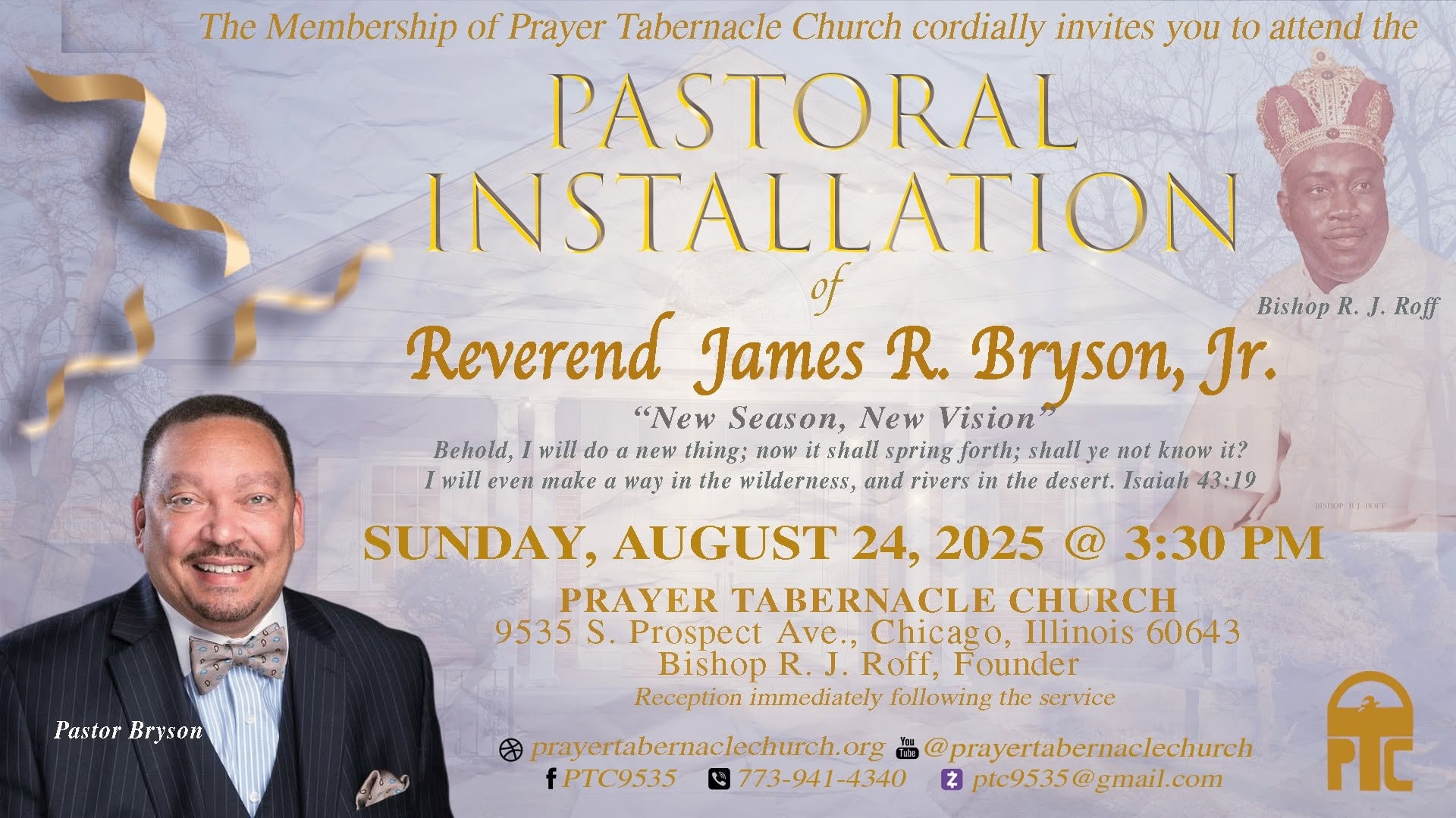 Pastoral Installation of Reverend James R. Bryson, Jr. — New Season, New Vision